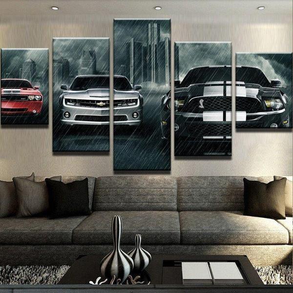 Big Toys For The Big Boys - Automative 5 Panel Canvas Art Wall Decor Big Toys For The Big Boys - Automative 5 Panel Canvas Art Wall Decor