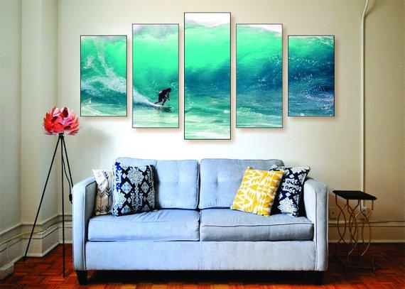 Big Wave - Sport 5 Panel Canvas Art Wall Decor Big Wave - Sport 5 Panel Canvas Art Wall Decor