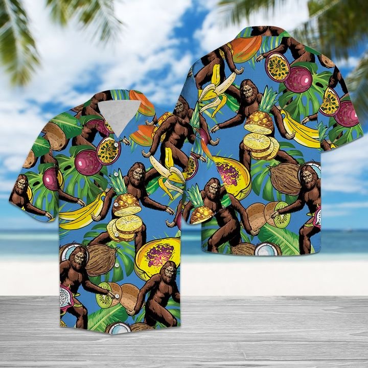 Bigfoot Love Fruit Hawaiian Shirt Summer Button Up Bigfoot Love Fruit Hawaiian Shirt Summer Button Up