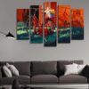 Bike Red - Automative 5 Panel Canvas Art Wall Decor