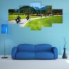 Bikers On Mountainous Road - Nature 5 Panel Canvas Art Wall Decor