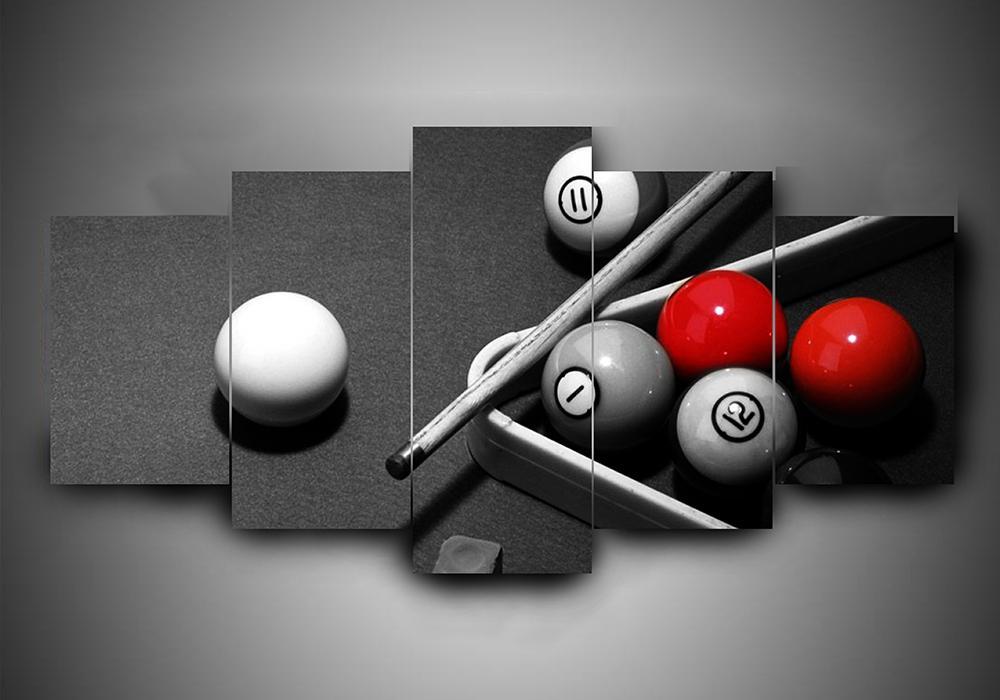 Billiard 1 - Gaming 5 Panel Canvas Art Wall Decor Billiard 1 - Gaming 5 Panel Canvas Art Wall Decor