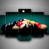 Billiard 2 - Gaming 5 Panel Canvas Art Wall Decor