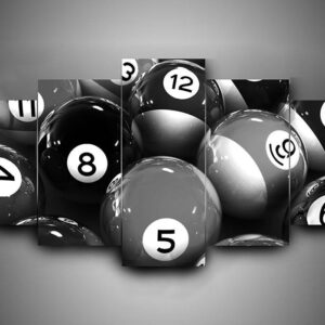 Billiard 3 - Gaming 5 Panel Canvas Art Wall Decor
