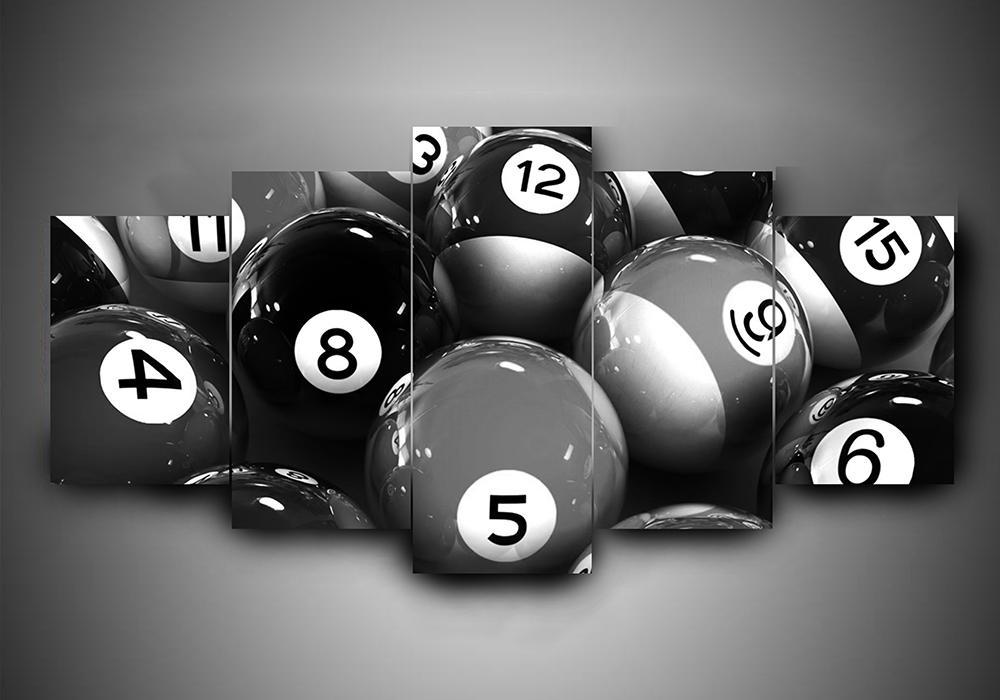 Billiard 3 - Gaming 5 Panel Canvas Art Wall Decor Billiard 3 - Gaming 5 Panel Canvas Art Wall Decor