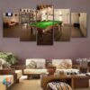 Billiards Game Snooker Table - Gaming 5 Panel Canvas Art Wall Decor