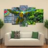 Bird 13 - Animal 5 Panel Canvas Art Wall Decor