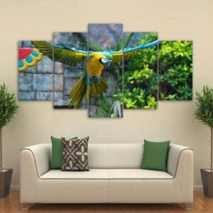 Bird 13 - Animal 5 Panel Canvas Art Wall Decor