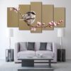 Bird 22 - Animal 5 Panel Canvas Art Wall Decor
