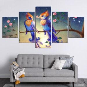 Bird 24 - Animal 5 Panel Canvas Art Wall Decor
