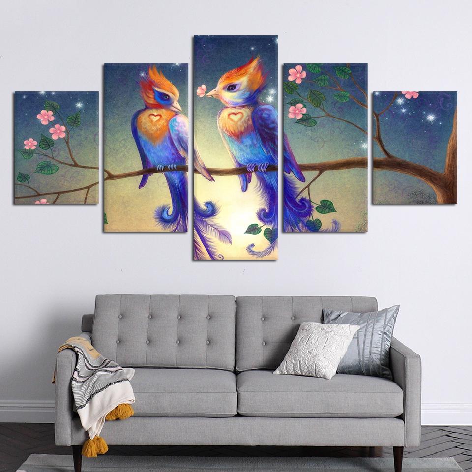Bird 24 - Animal 5 Panel Canvas Art Wall Decor Bird 24 - Animal 5 Panel Canvas Art Wall Decor