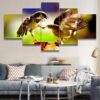 Bird 3 - Animal 5 Panel Canvas Art Wall Decor