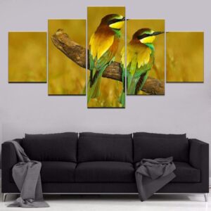 Bird 6 - Animal 5 Panel Canvas Art Wall Decor
