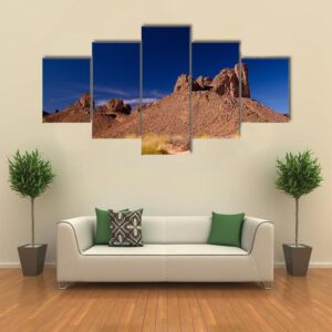 Bizzare Rock Formation In Algeria - Nature 5 Panel Canvas Art Wall Decor