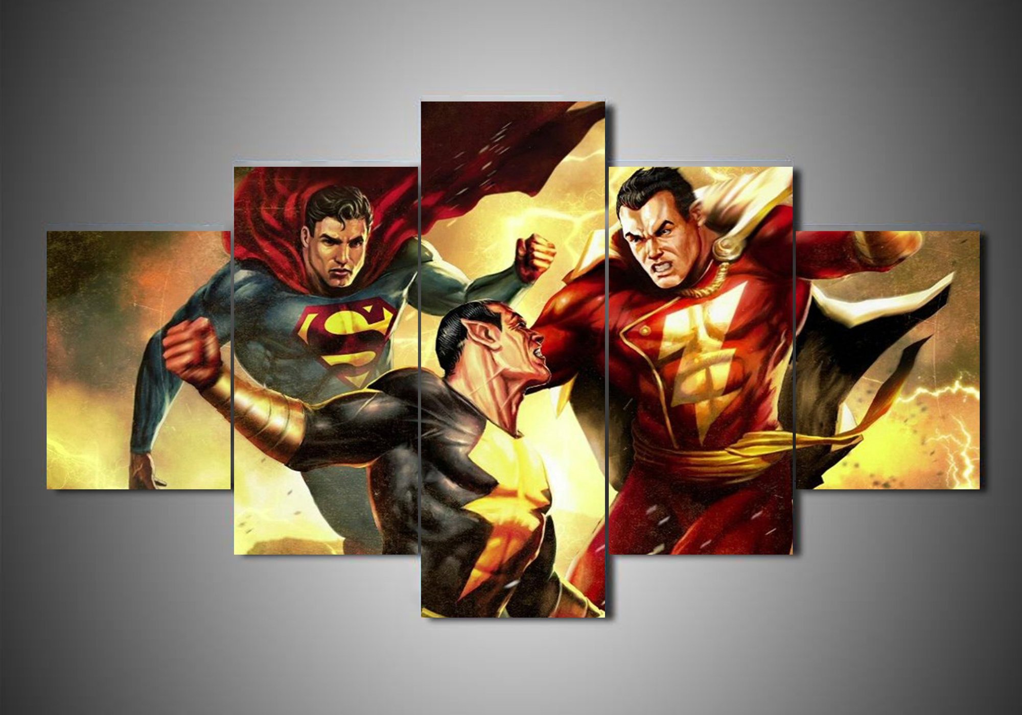 Black Adam 1 - Dc 5 Panel Canvas Art Wall Decor Black Adam 1 - Dc 5 Panel Canvas Art Wall Decor