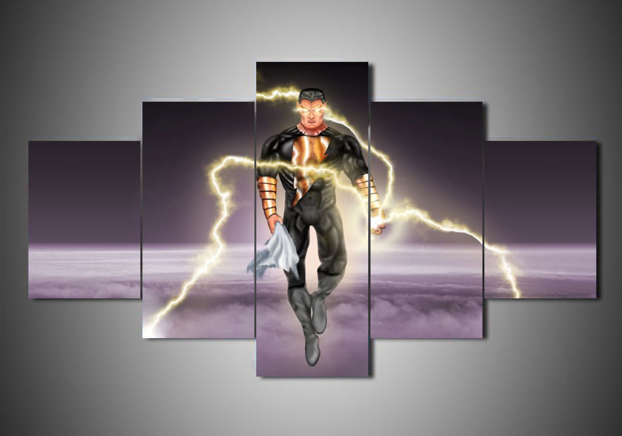 Black Adam 2 - Dc 5 Panel Canvas Art Wall Decor Black Adam 2 - Dc 5 Panel Canvas Art Wall Decor