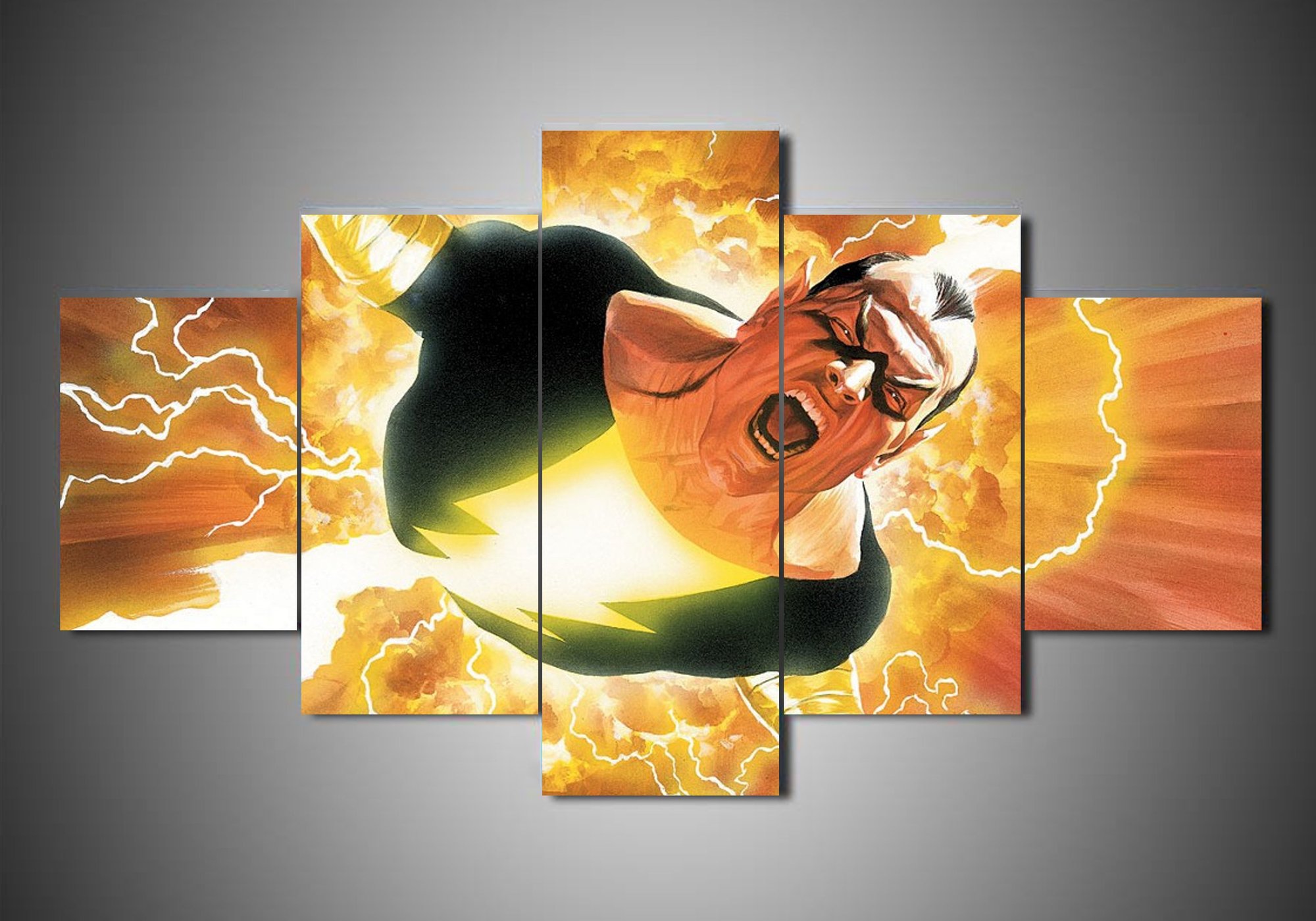Black Adam 3 - Dc 5 Panel Canvas Art Wall Decor Black Adam 3 - Dc 5 Panel Canvas Art Wall Decor