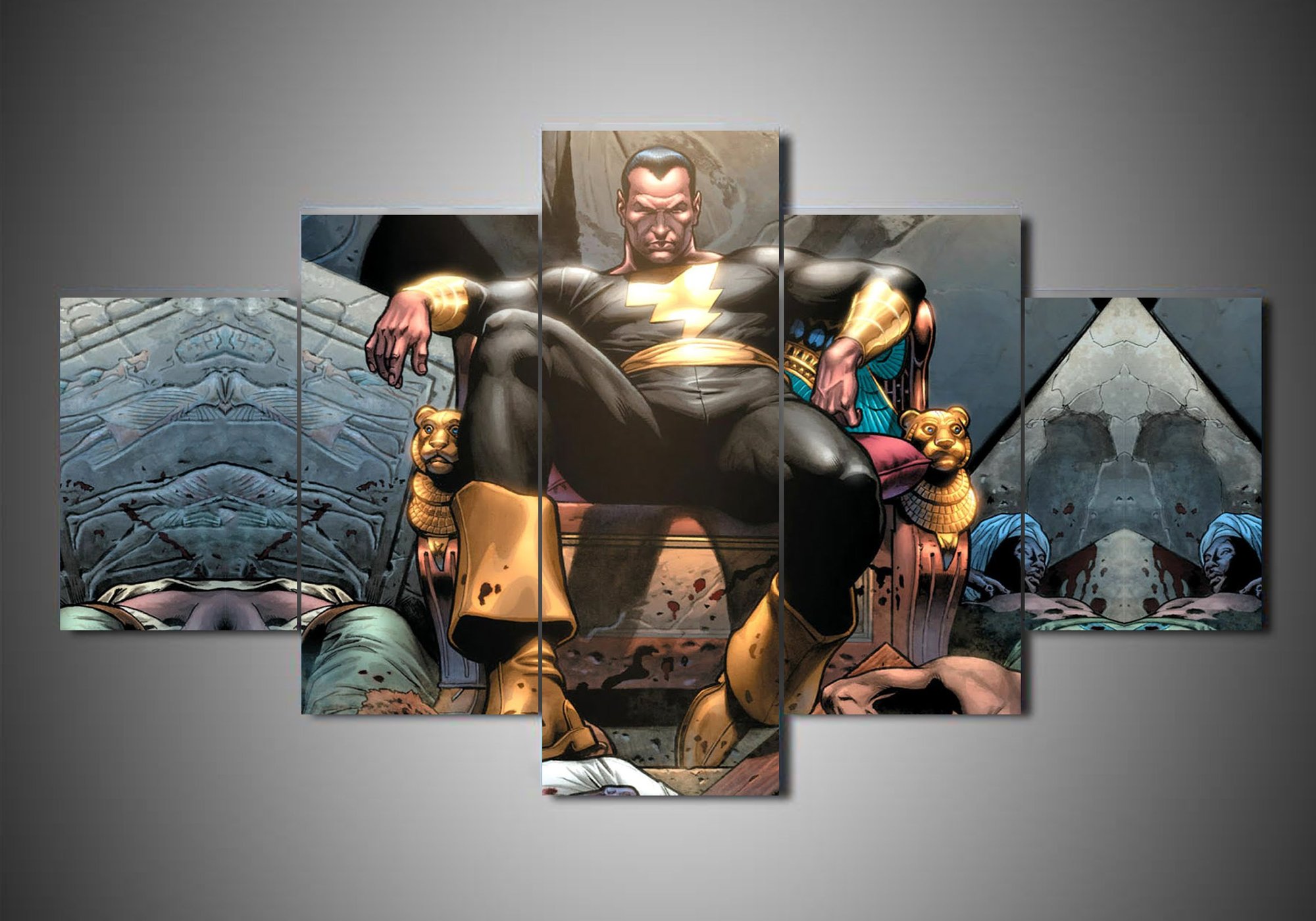 Black Adam - Dc 5 Panel Canvas Art Wall Decor Black Adam - Dc 5 Panel Canvas Art Wall Decor