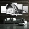 Black And White Ariana Grande - Famous Person 5 Panel Canvas Art Wall Decor