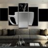 Black And White Coffee - Nature 5 Panel Canvas Art Wall Decor