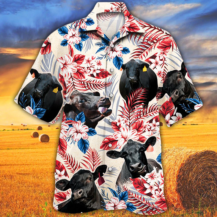 Black Angus American Flag Hawaiian Shirt Black Angus American Flag Hawaiian Shirt