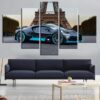 Black Bugatti Divo In Paris Car - 5 Panel Canvas Art Wall Decor
