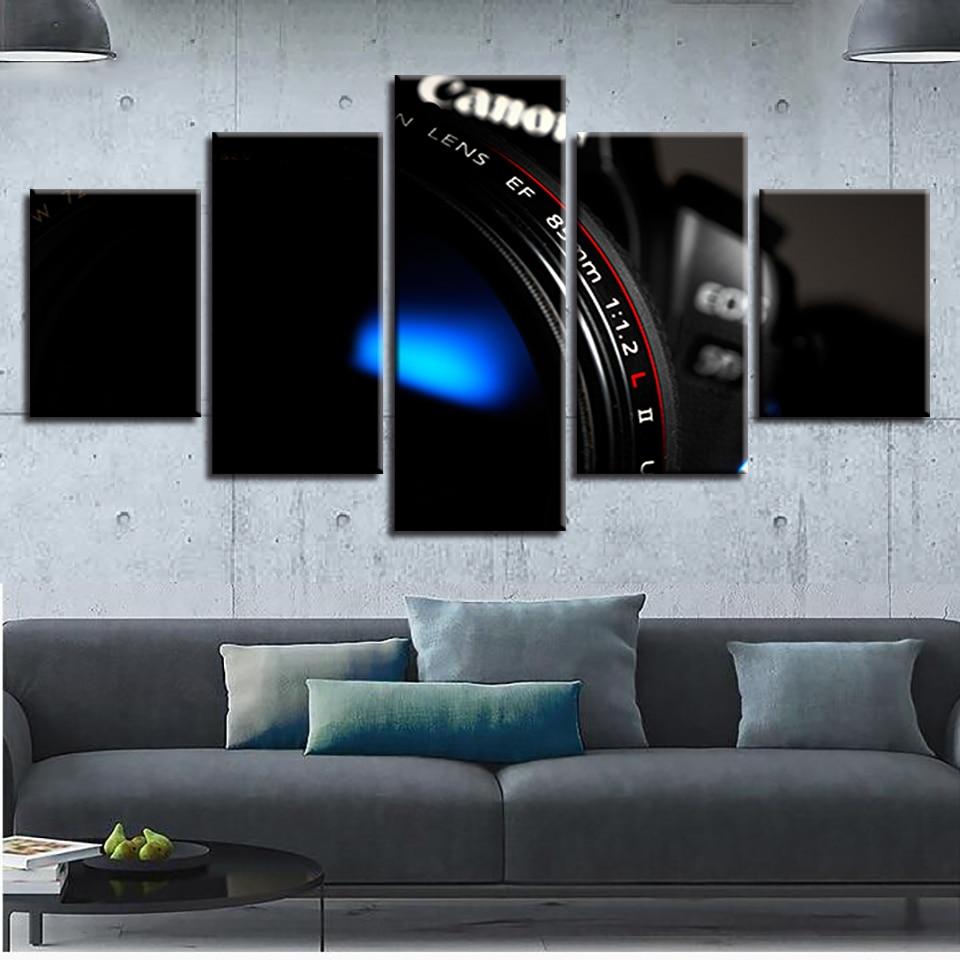 Black Camera 01 - Abstract 5 Panel Canvas Art Wall Decor Black Camera 01 - Abstract 5 Panel Canvas Art Wall Decor