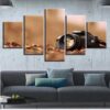 Black Camera - Abstract 5 Panel Canvas Art Wall Decor