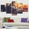 Black Car Sunshine - Automative 5 Panel Canvas Art Wall Decor