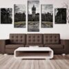 Black Castle - Nature 5 Panel Canvas Art Wall Decor
