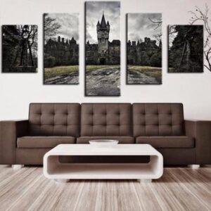 Black Castle - Nature 5 Panel Canvas Art Wall Decor