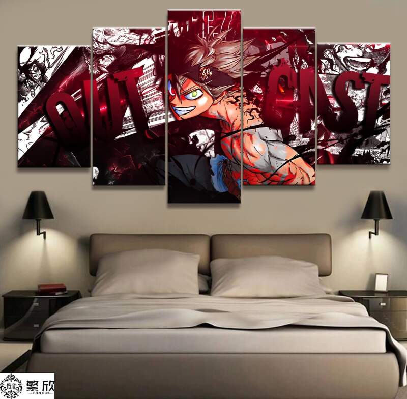 Black Clover 12 Anime - 5 Panel Canvas Art Wall Decor Black Clover 12 Anime - 5 Panel Canvas Art Wall Decor