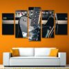 Black Guitar - Music 5 Panel Canvas Art Wall Decor