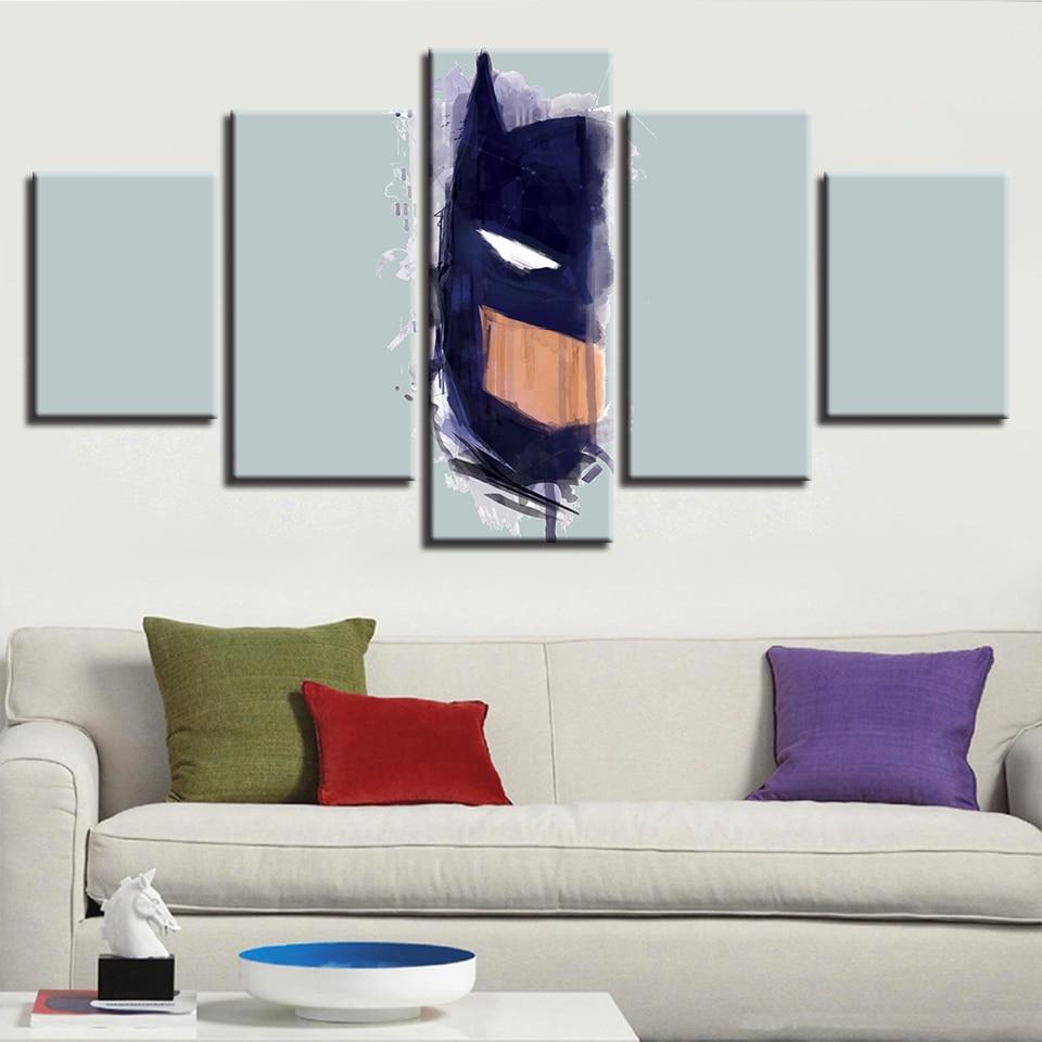 Black Mask - Gaming 5 Panel Canvas Art Wall Decor Black Mask - Gaming 5 Panel Canvas Art Wall Decor