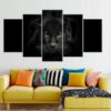 Black Panther - Animal 5 Panel Canvas Art Wall Decor