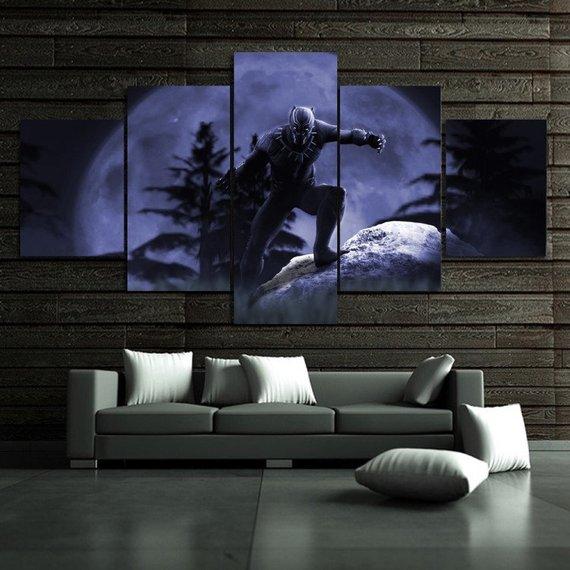 Black Panther - Dc 5 Panel Canvas Art Wall Decor Black Panther - Dc 5 Panel Canvas Art Wall Decor