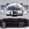 Black Star Moon Earth Rick And Morty Panel - Cartoon 5 Panel Canvas Art Wall Decor