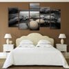 Black Stone - Nature 5 Panel Canvas Art Wall Decor