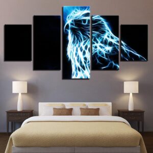 Blackbird - Abstract Animal 5 Panel Canvas Art Wall Decor