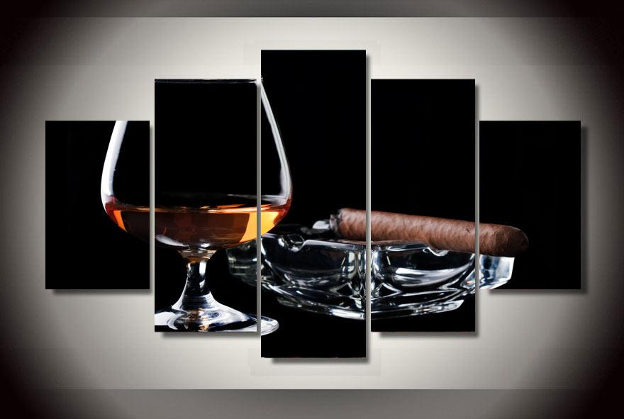 Blackjack Cigar 01 - Wine 5 Panel Canvas Art Wall Decor Blackjack Cigar 01 - Wine 5 Panel Canvas Art Wall Decor