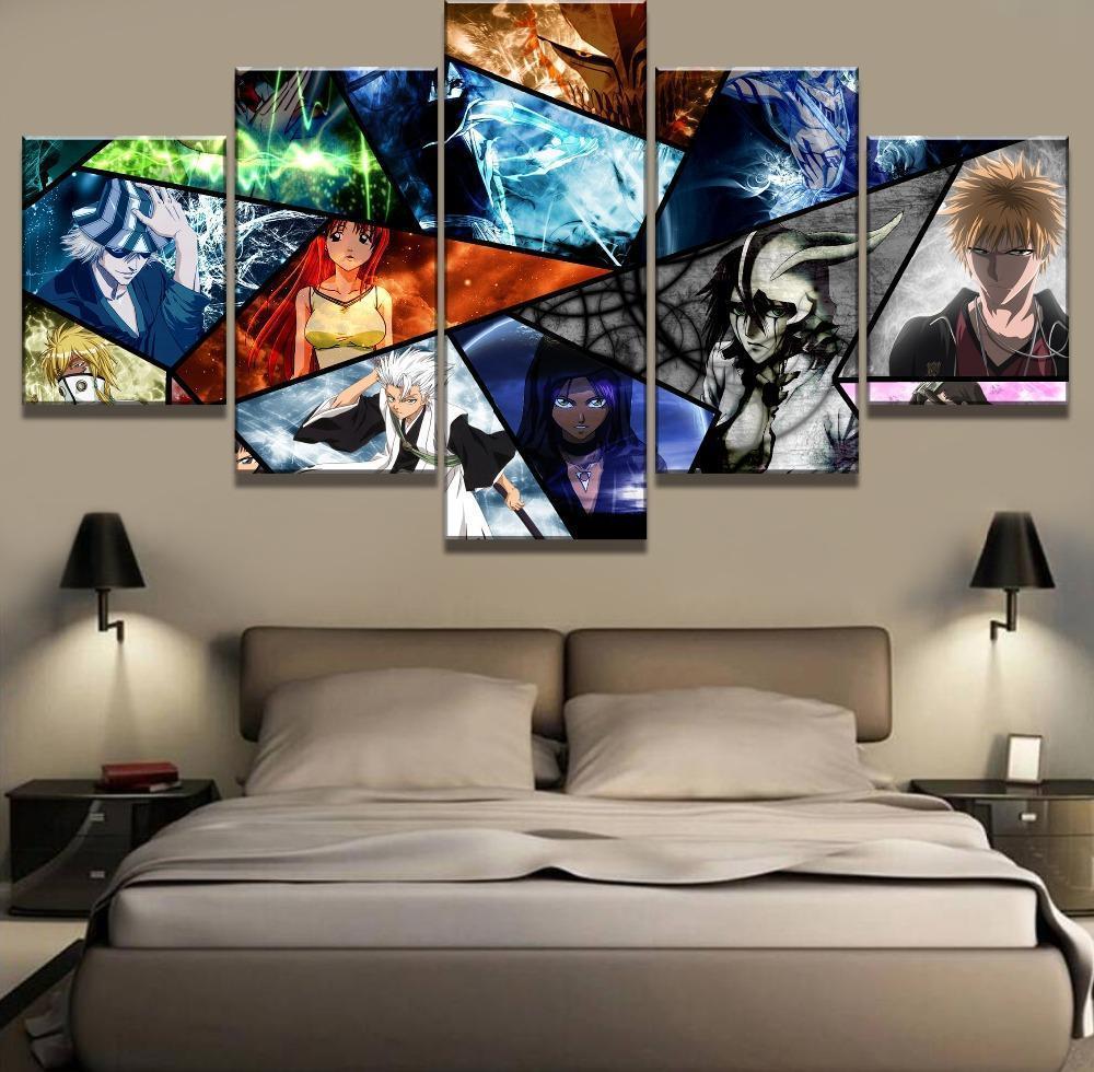 Bleach Characters Poster 3 Anime - 5 Panel Canvas Art Wall Decor Bleach Characters Poster 3 Anime - 5 Panel Canvas Art Wall Decor