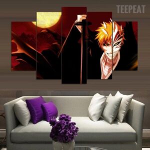 Bleach Ichigo - The Dark Side - Anime 5 Panel Canvas Art Wall Decor