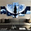 Bleach Rukia Kuchiki Under The Moon Anime - 5 Panel Canvas Art Wall Decor