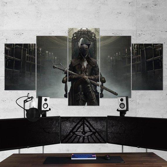 Bloodborne 1 - Gaming 5 Panel Canvas Art Wall Decor Bloodborne 1 - Gaming 5 Panel Canvas Art Wall Decor