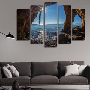 Blue And Sunny - Nature 5 Panel Canvas Art Wall Decor