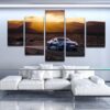 Blue Audi R8 V10 - Automative 5 Panel Canvas Art Wall Decor