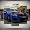 Blue Bmw Sports Car - Automative 5 Panel Canvas Art Wall Decor