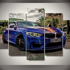 Blue Bmw Sports Car - Automative 5 Panel Canvas Art Wall Decor