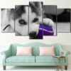Blue Eyes Husky - Animal 5 Panel Canvas Art Wall Decor