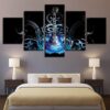 Blue Guitar Musical Instruments - Music 5 Panel Canvas Art Wall Decor